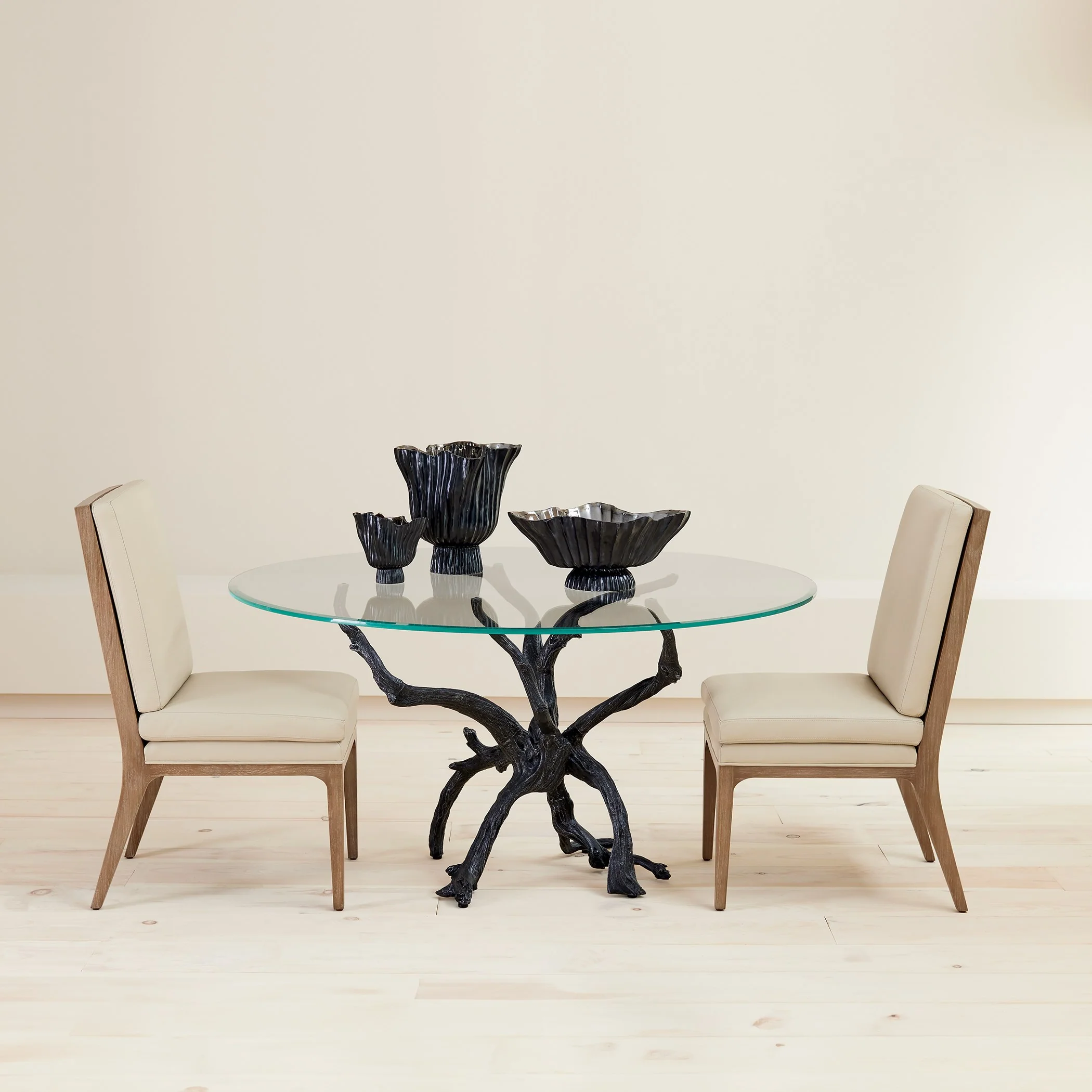Global Views Abbott Dining Chair-Taupe Leather - Image 7
