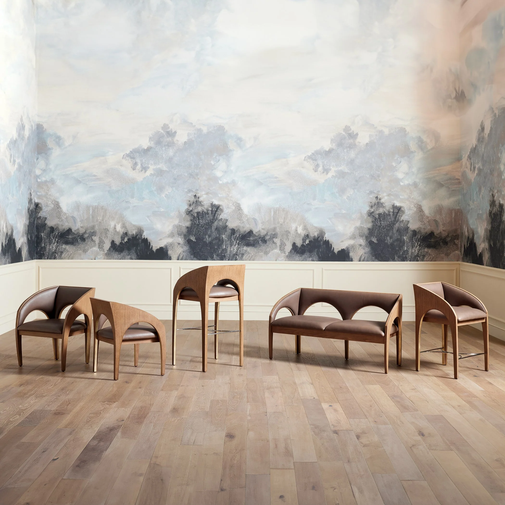 Global Views Arches Dining Chair-Nutmeg/Champagne - Image 10