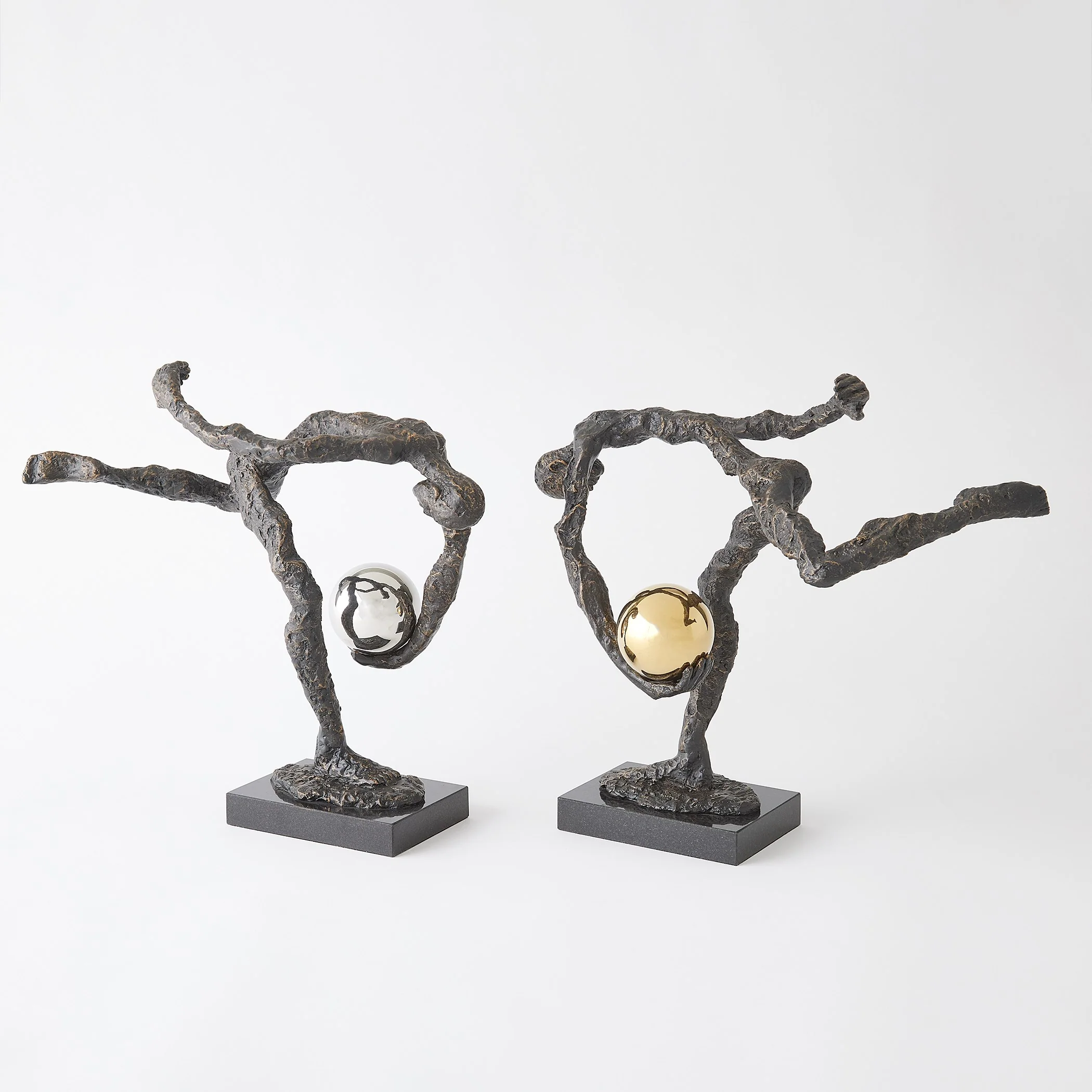 Global Views Tripped Up Sculpture Bronze w/ Brass Sphere - Image 3